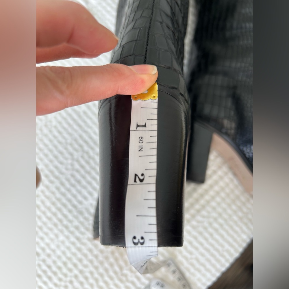 SCHUTZ - Maryana Crocodile Embossed Knee-High Block Boot Size 5 - Picture 11 of 13